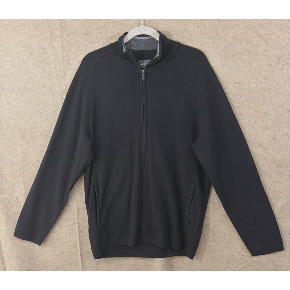 Mack Weldon Tech Merino Wool Full Zip Sweater Mens Sz XL‎ Blue Pockets